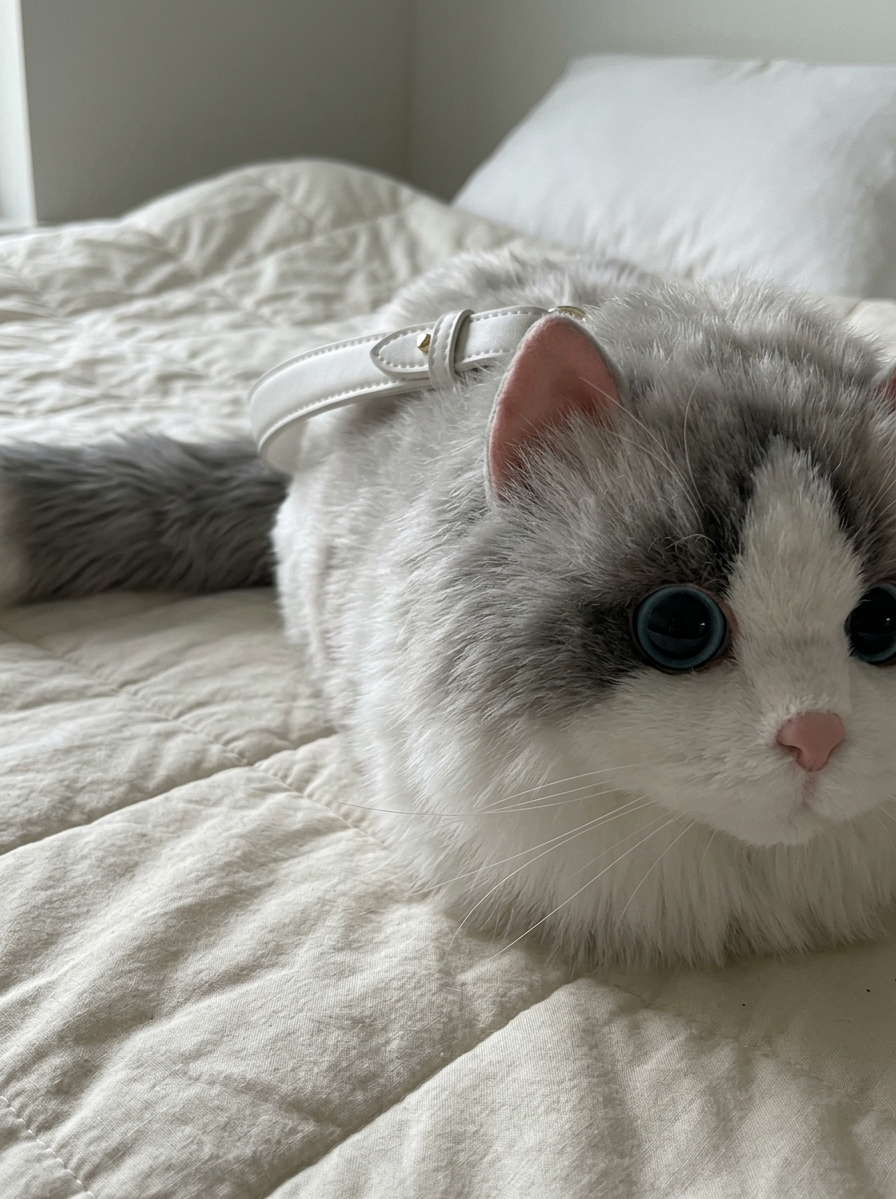 Detail Kočibelky připomínající živého mazlíčka.